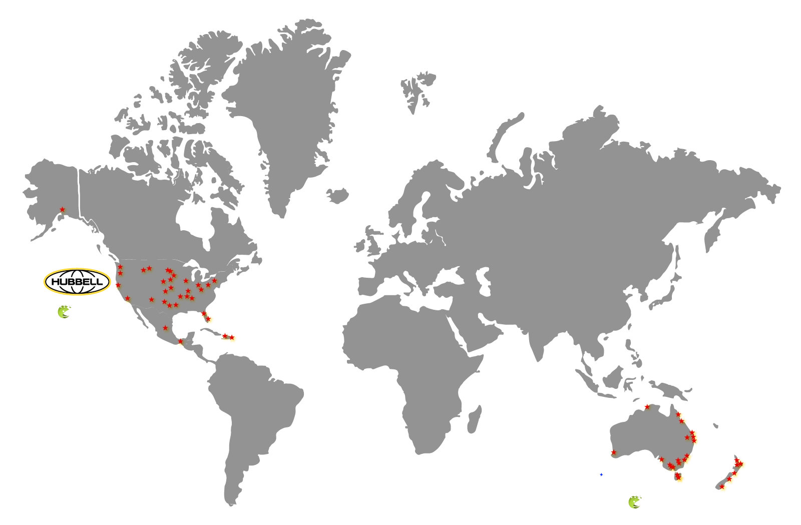 Map of deployments globally